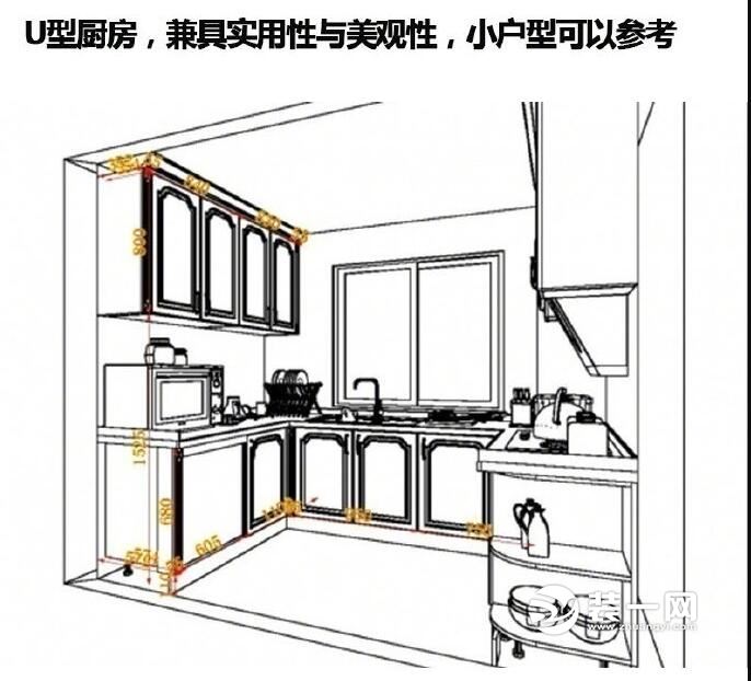 厨房怎么装更省空间 l型/u型/直线型厨房布局平面图